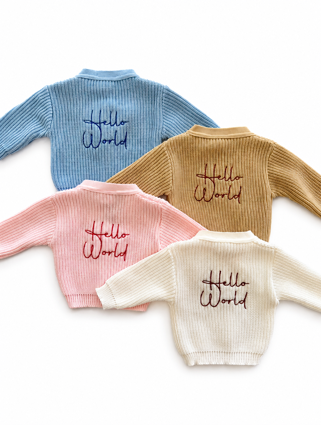Hello World Embroidered Cardigan