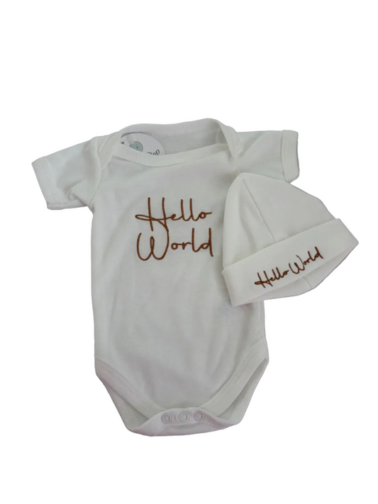 Hello World vest & hat set