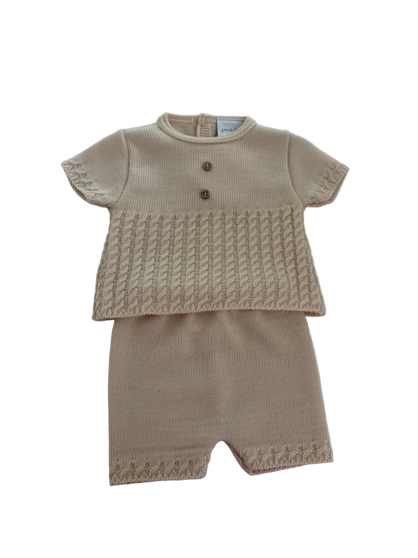 Beige knitted 2 piece set